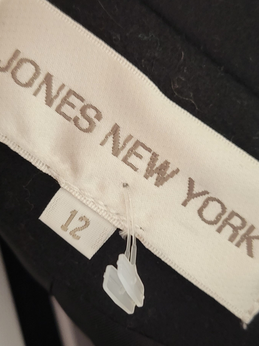 Jones New York Black Double-Breasted Wool Blend Coat Size 12 - Picture 3 of 7
